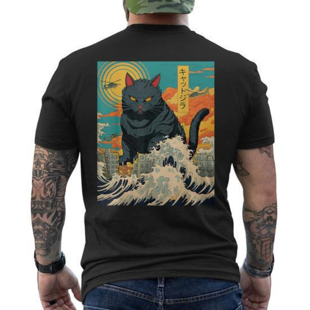 Cat Lover Catzilla Cat Owner Cat T Shirt Back Print